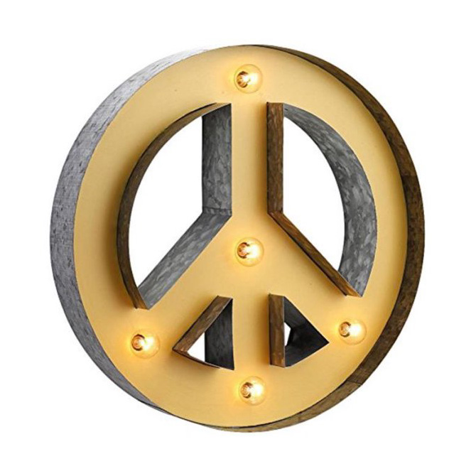 Light Up Metal Peace Sign A Global Industries Light Up Metal Peace Sign