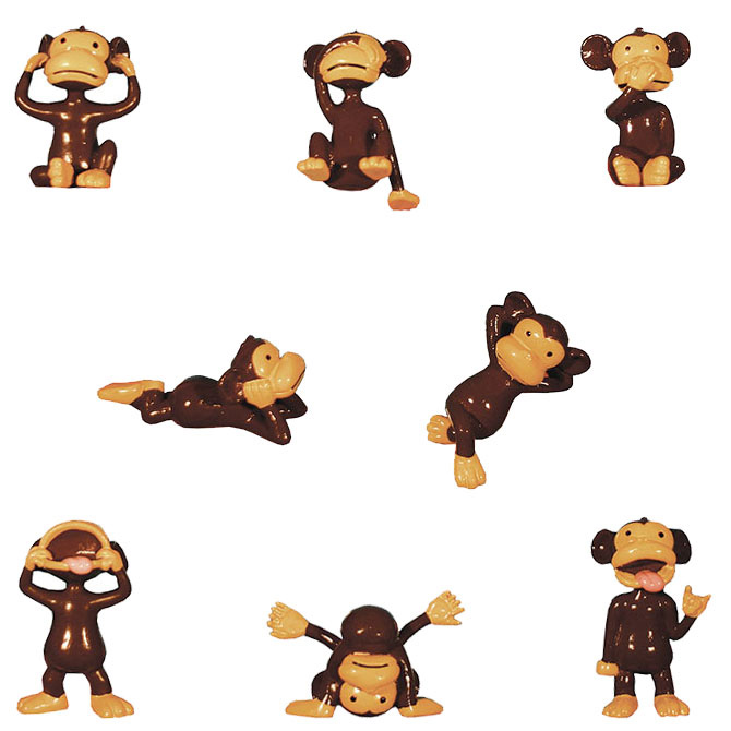 FREE SHIPPING 100 MONKEYIN' AROUND MONKEY FIGURES CARNIVAL GOODY BAGS VENDING 