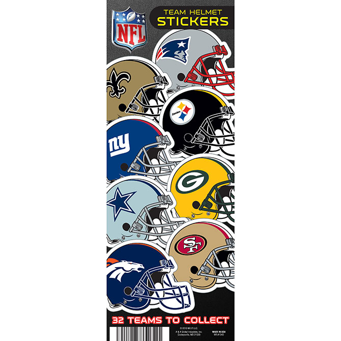 Nfl Helmet Stickers Display Card