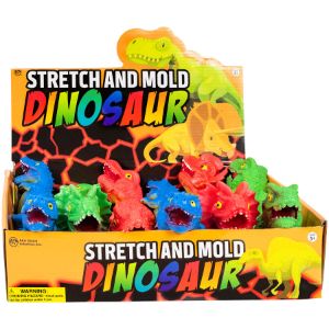 NV2457-Stretch and Mold Dinosaur 7in Asst 12 pcs