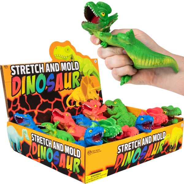 NV2457-Stretch and Mold Dinosaur 7in Asst 12 pcs