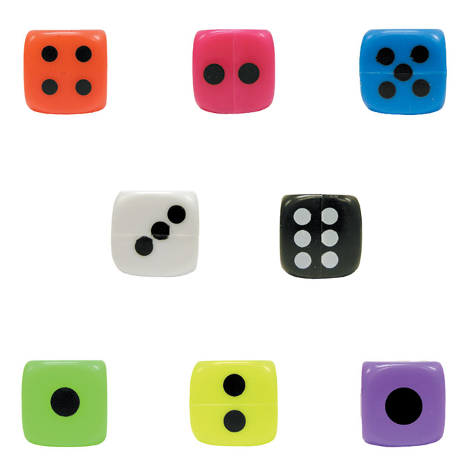 1" 1.1" Vending Machine Toys Assorted Self Vend Dice only 15 cents each free S&H 