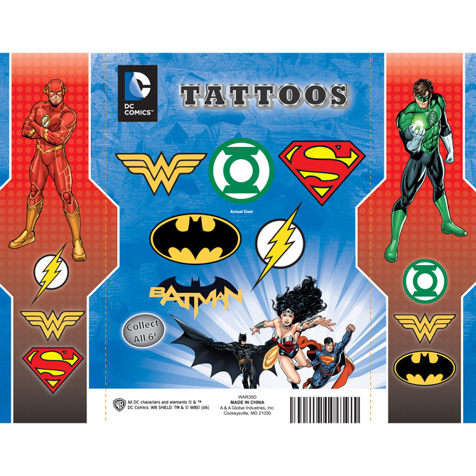 DC Comics Logo Tattoos, Bag of 1,200 | A&A Global Industries