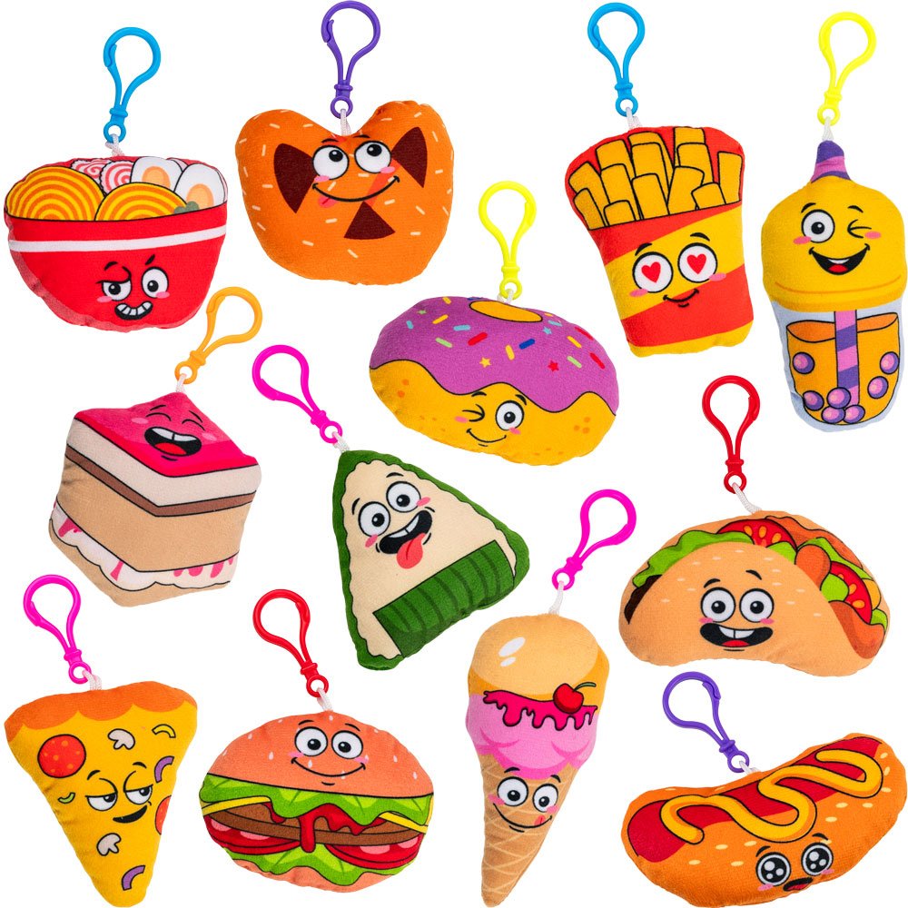 Mini Food Plush with Clip 3in-4in Asst (12pcs)