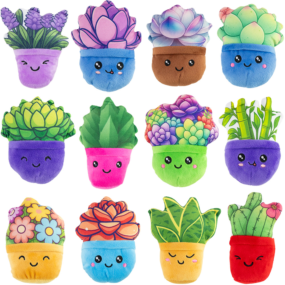 Mini Succulent Plush 4in-4.5in Asst (12pcs)
