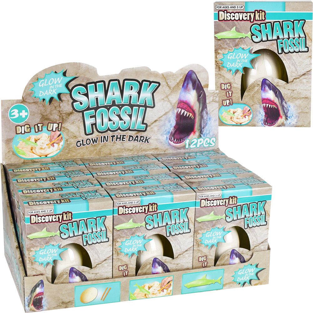 Glow-in-the-Dark 6.25in Shark Egg Fossil (12 pcs)