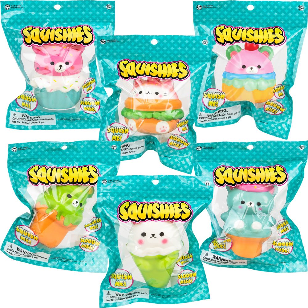 Squishy Bagged Snack Animals 4in Asst (12pcs)