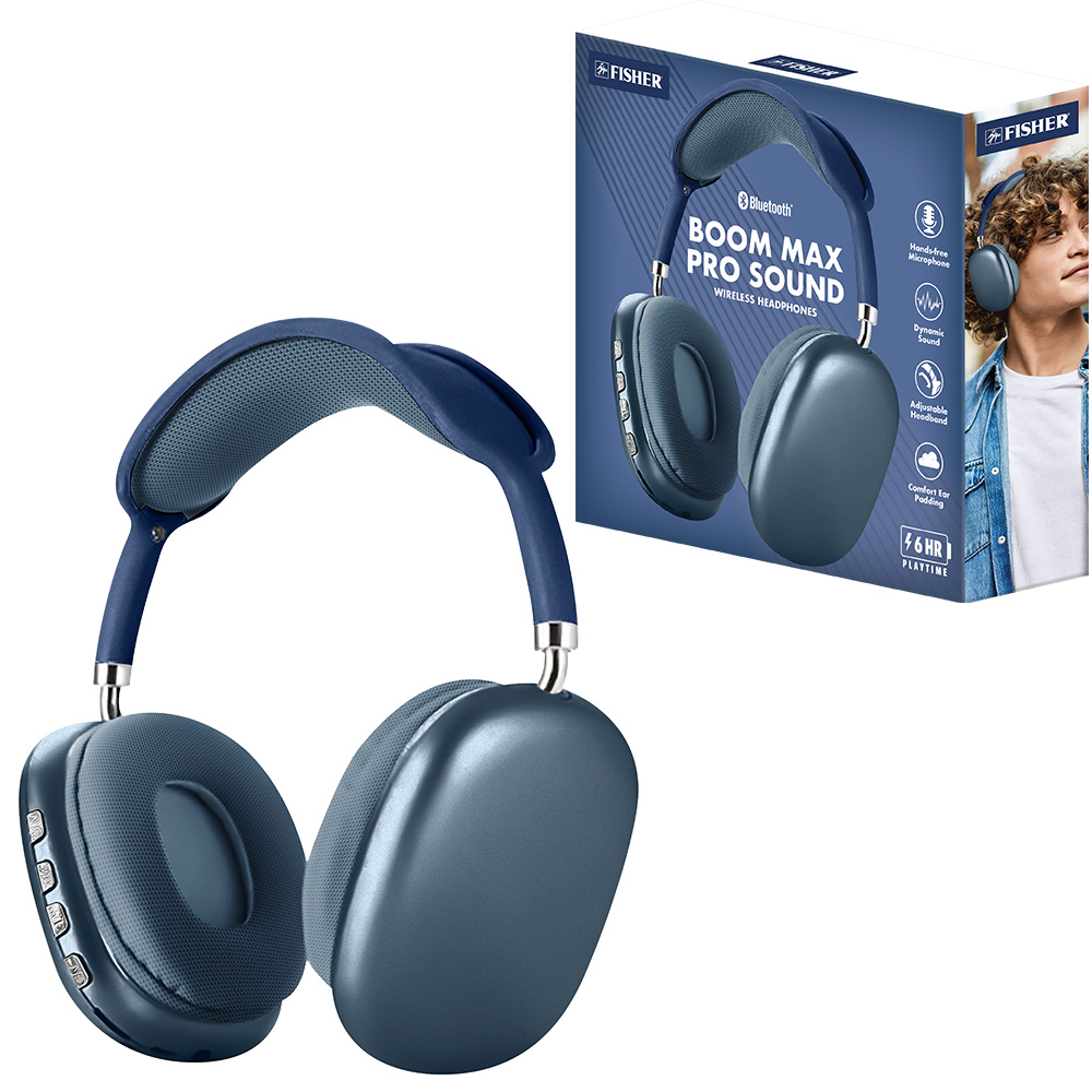 Boom Max Pro Wireless Headphones Blue