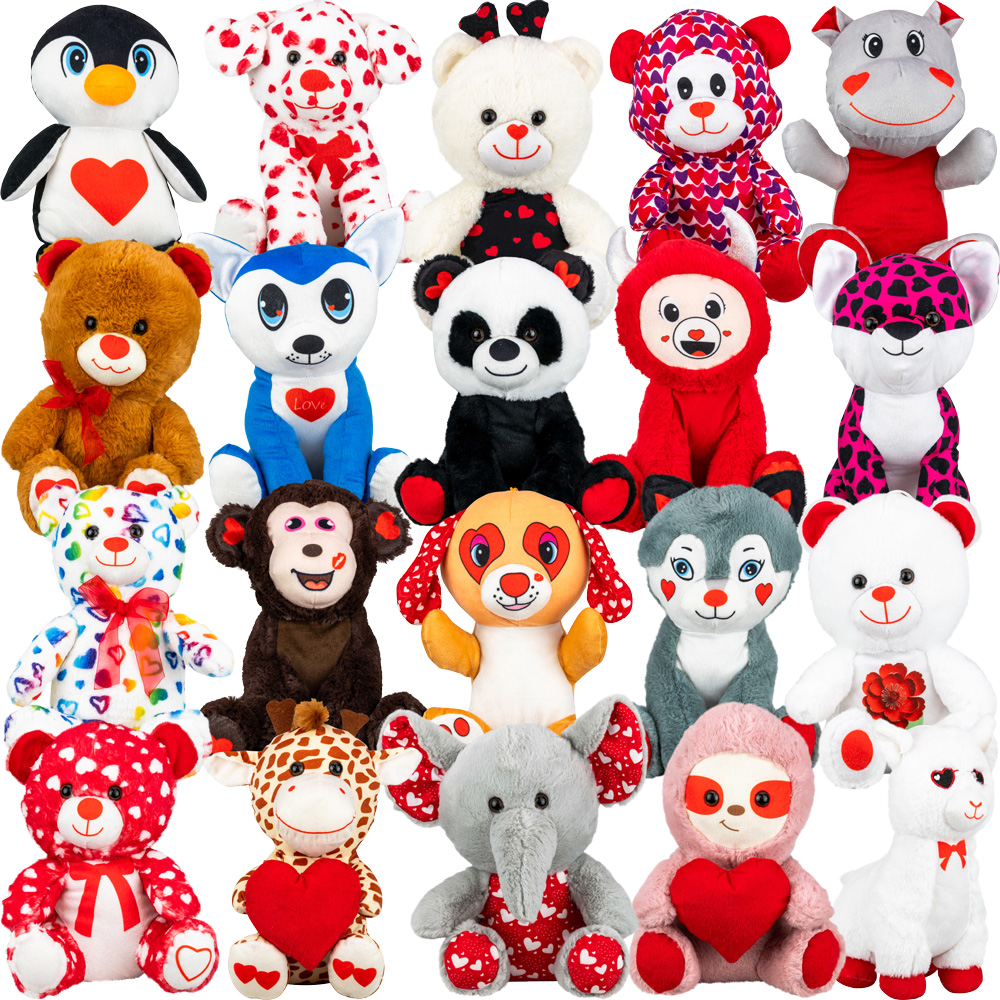 Jumbo 100% Generic 12in Valentines Plush Kit (40 pcs)