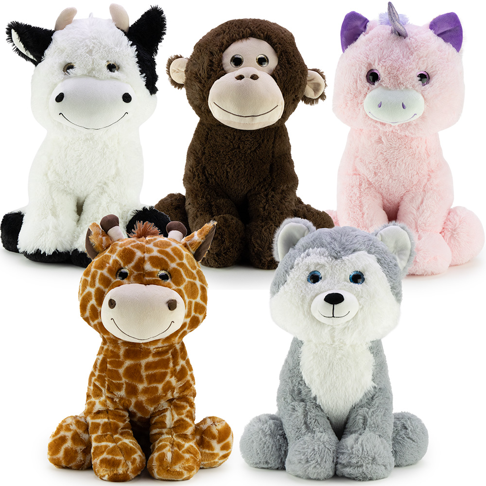 Sitting Animal Plush 20in Asst
