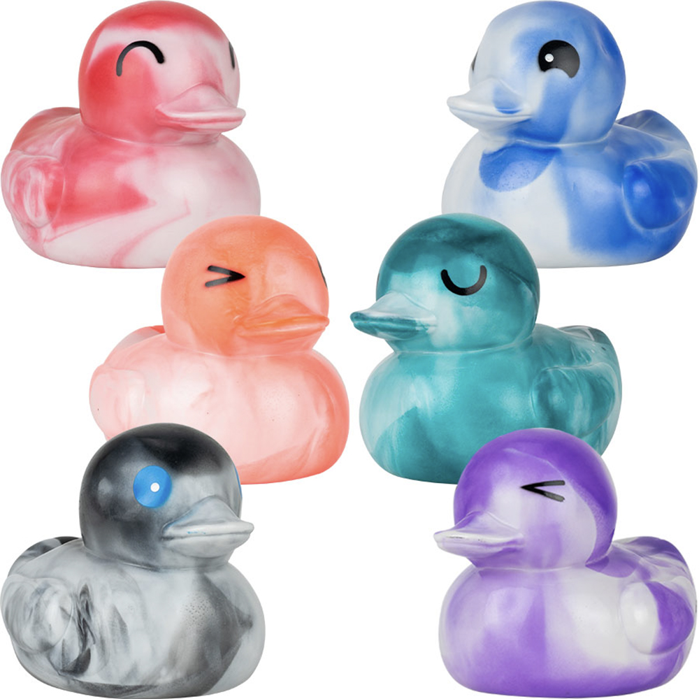 Rubber Marble Color Ducks 6in (12pcs)