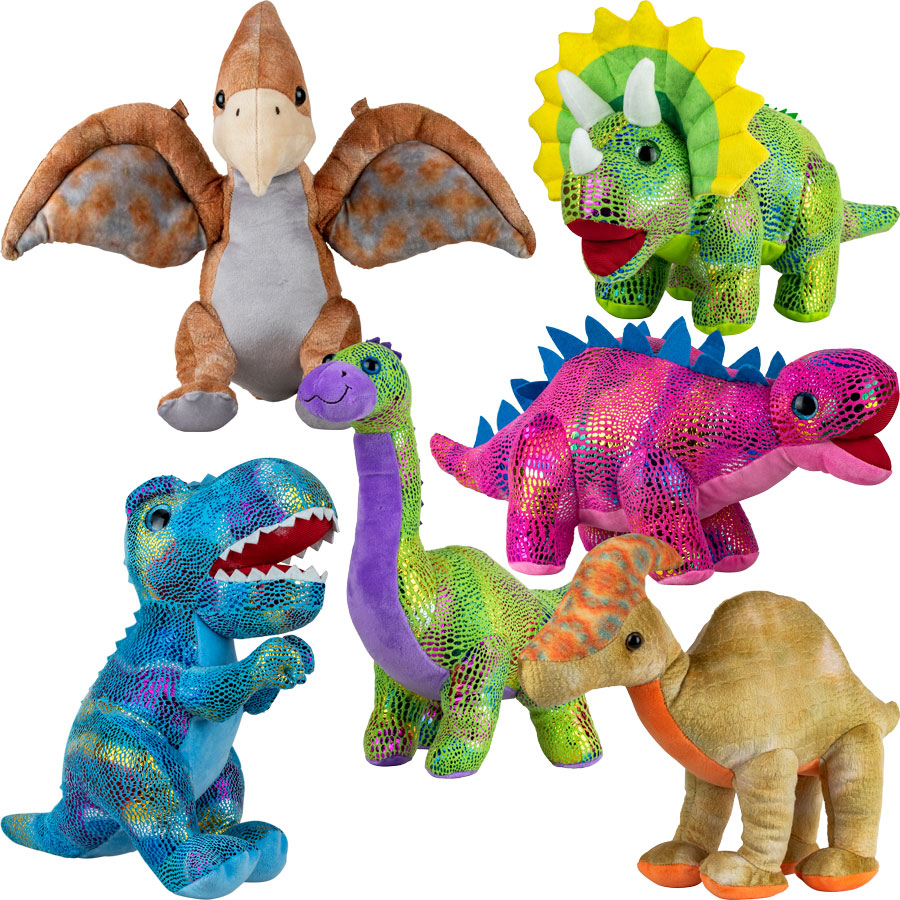 Jumbo Metallic Dinosaur 11in-14in Plush Kit (42 pcs)