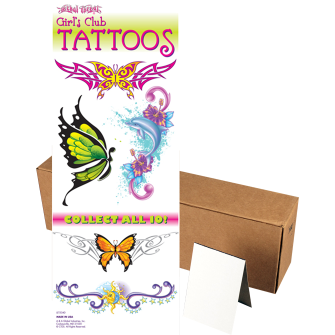 Girls' Club Tattoos by Lethal Threat® in Folders (300pcs)