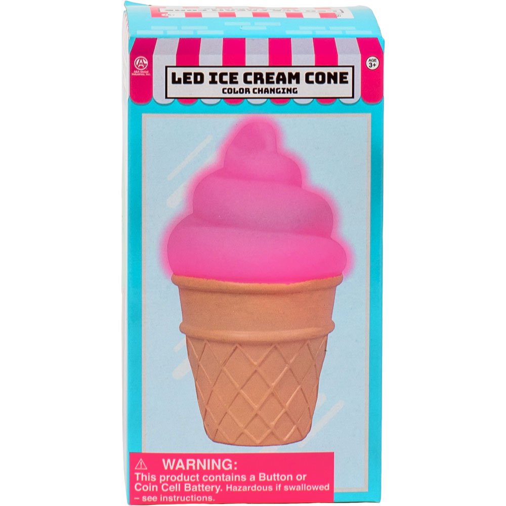 Color Changing LED Ice Cream Cone 5in