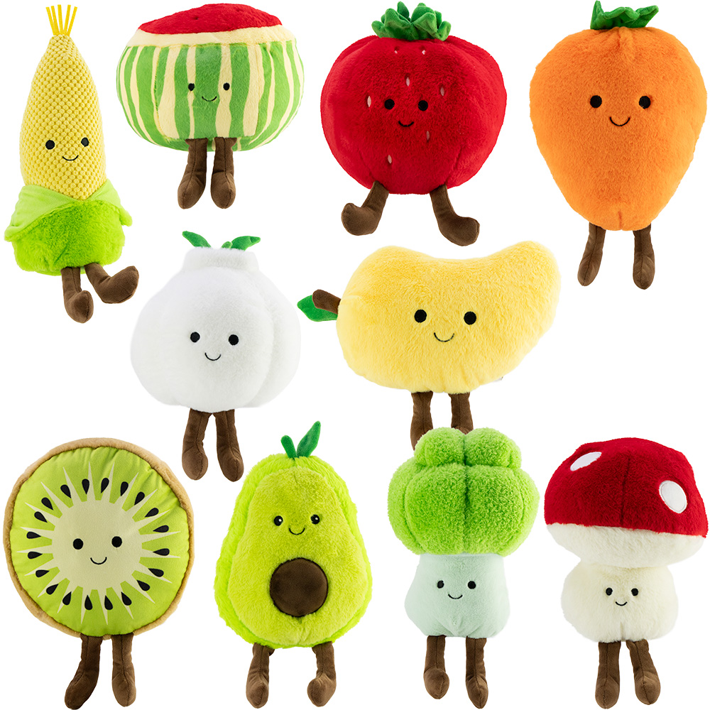 Small Fruit and Veggie Plush 6in-7.5in Asst (80pcs)