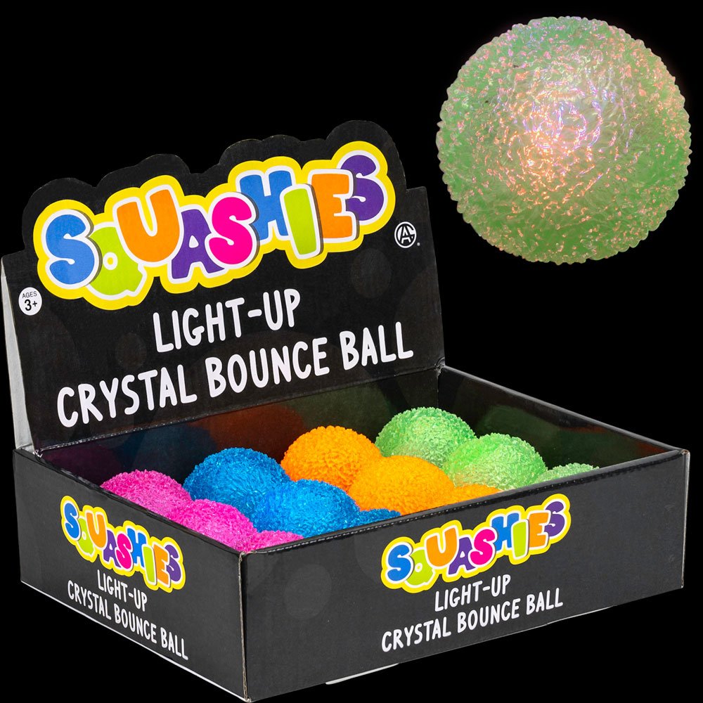 Light-Up Crystal Bounce Ball 2in Asst (12pcs)