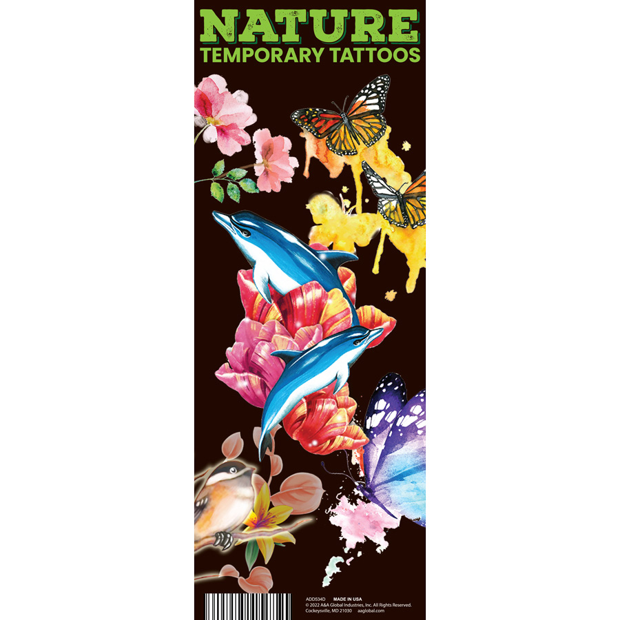 Nature Watercolor Tattoos Display Card