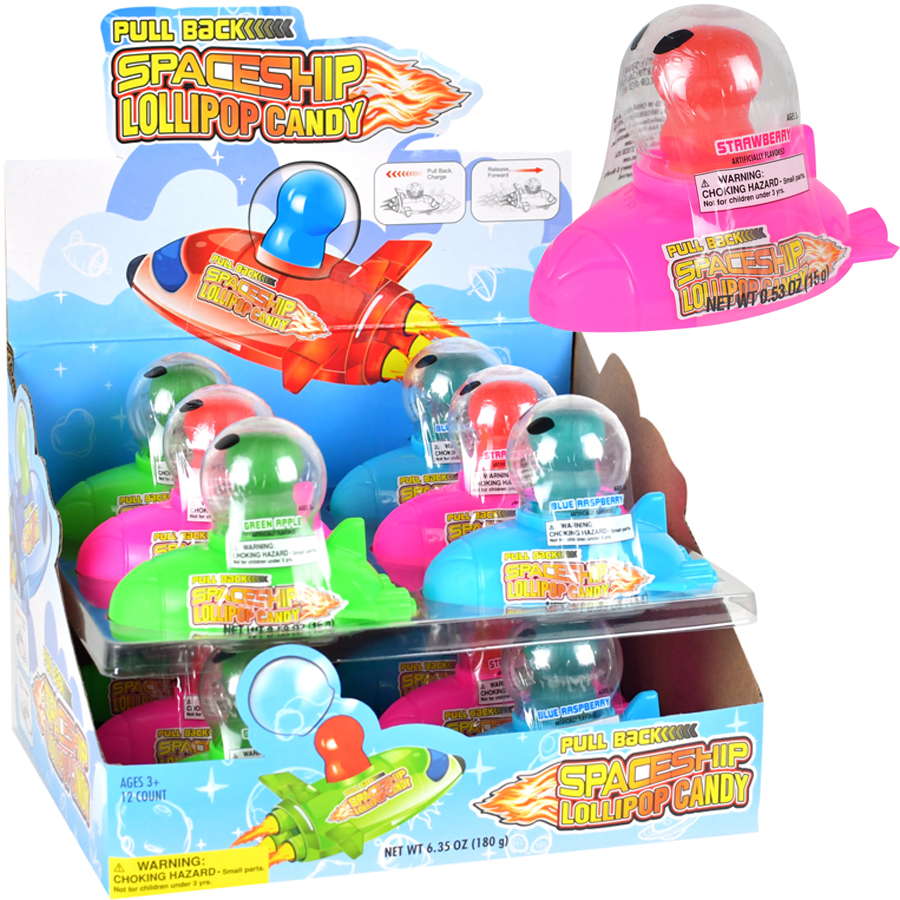 Spaceship Dip-N-Lik® Lollipop Pullback Display Box (12pcs)