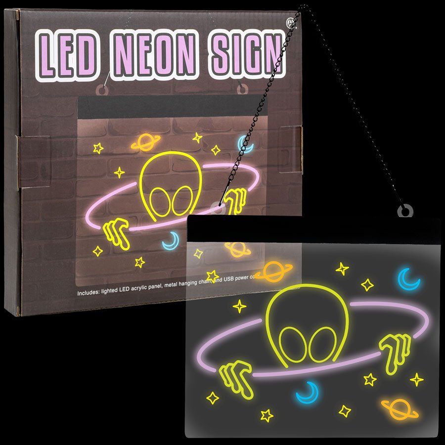 Neon Alien Acrylic Sign 9x8