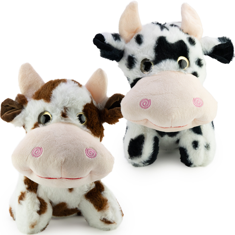 Sitting Cow Plush 12in Asst