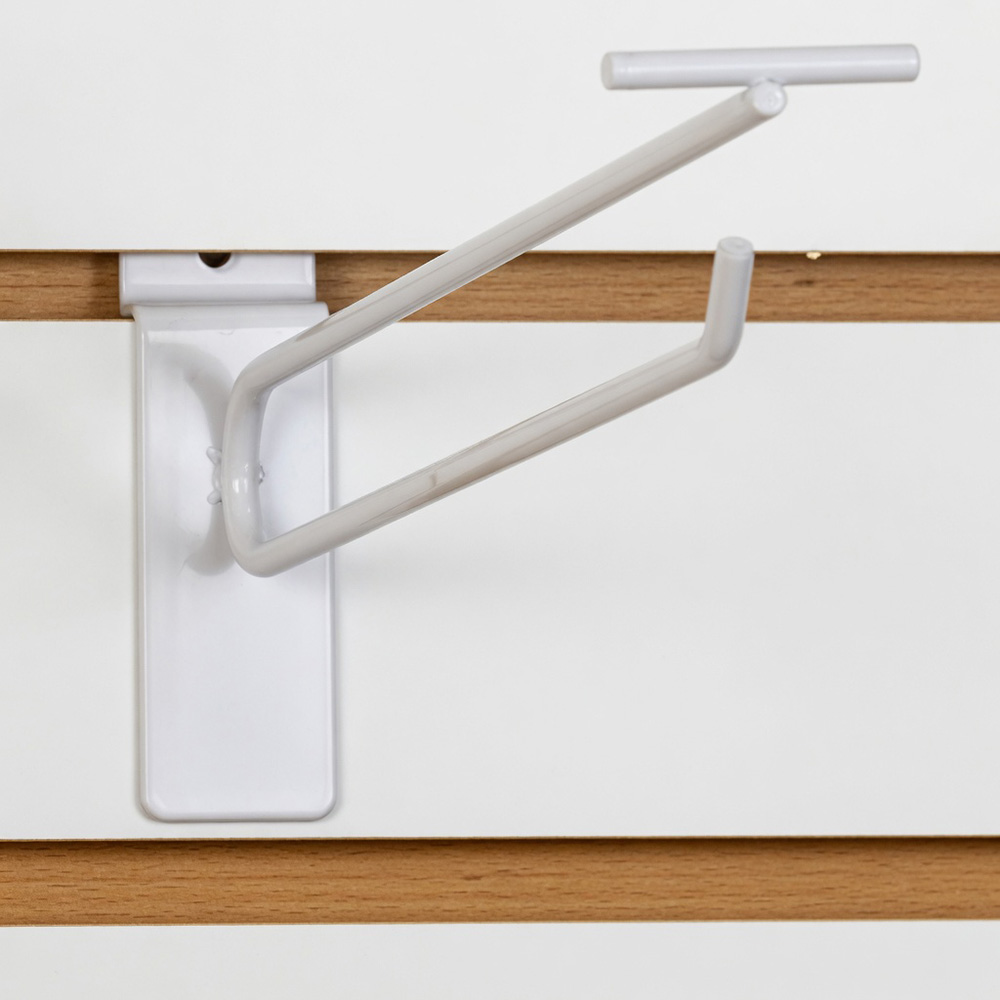 Slatwall Scanner Hook White 10in