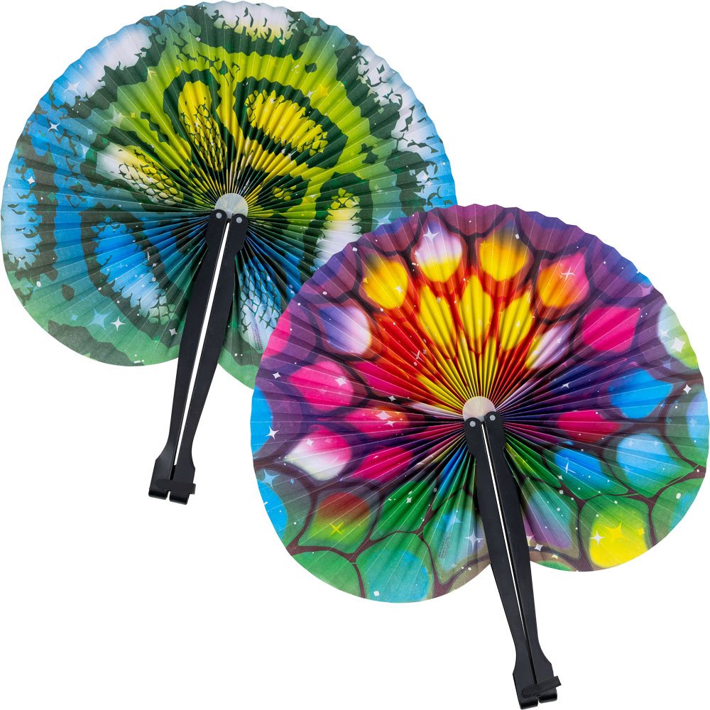 Hot Color 10in Folding Fan (12 pcs)