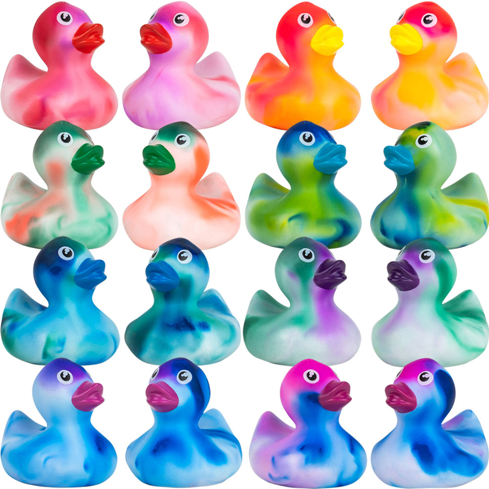 Rubber Marble Color Ducks 2in (50pcs)