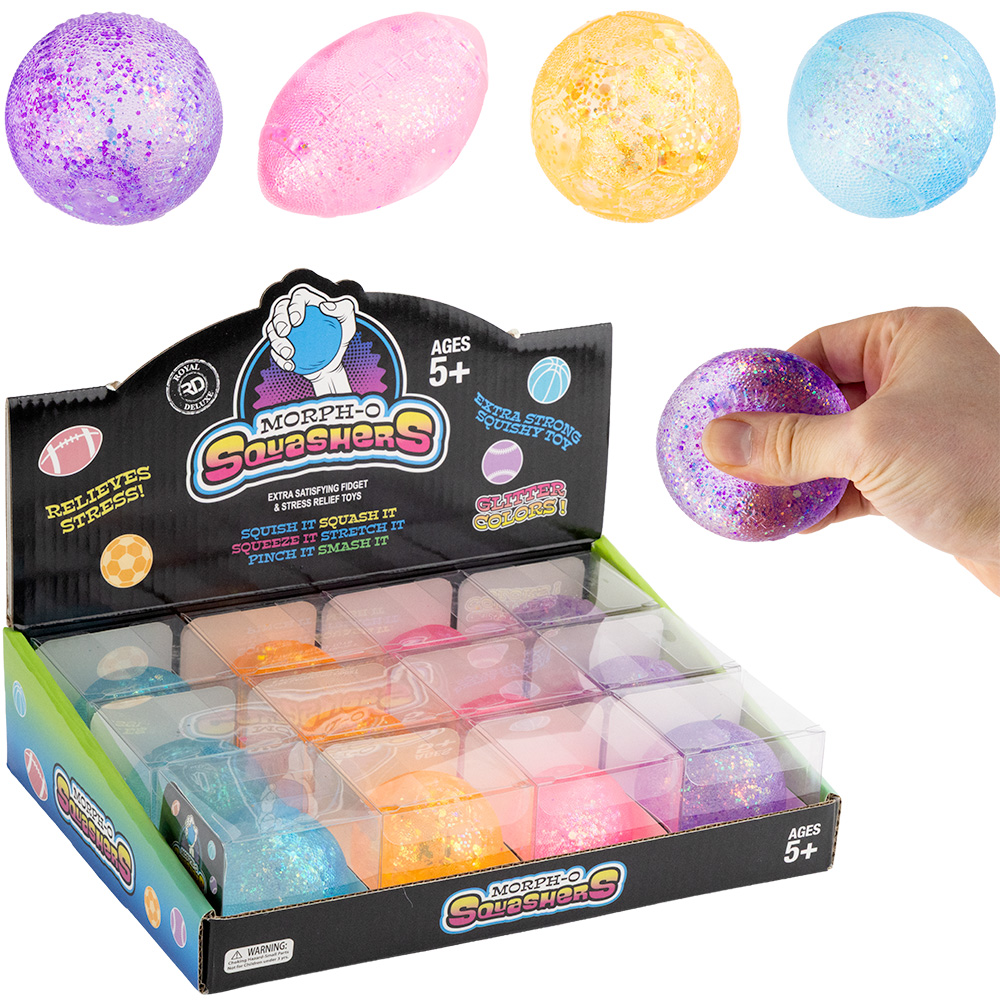 Sugar Glitter Sports Squeeze Ball 2.25in (12pcs)