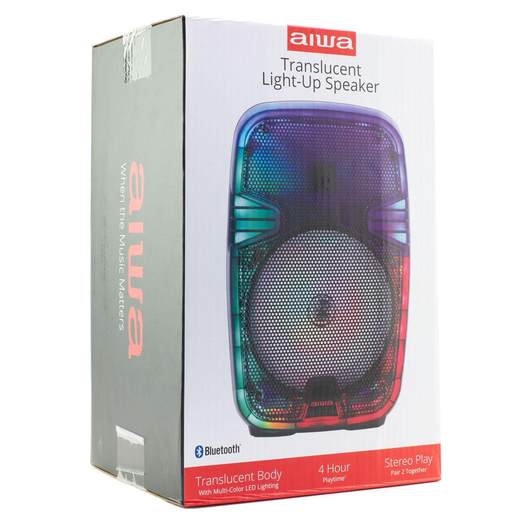 AIWA Translucent Wireless Party Speaker 8in