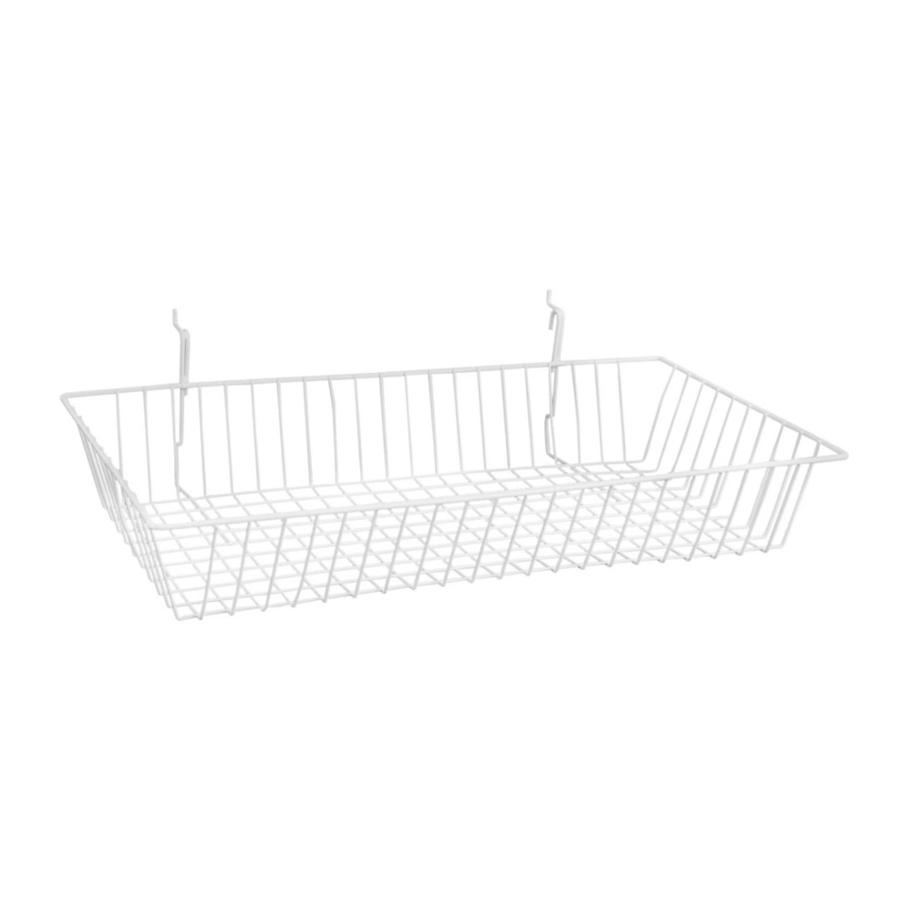 12x24 White Slat Wall Basket
