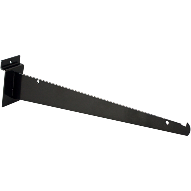 Slatwall Shelf Bracket Black 12in