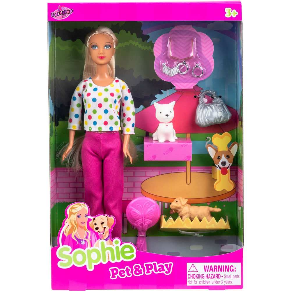 Sophie Doll with Pets Accessory Set 9pc 12in