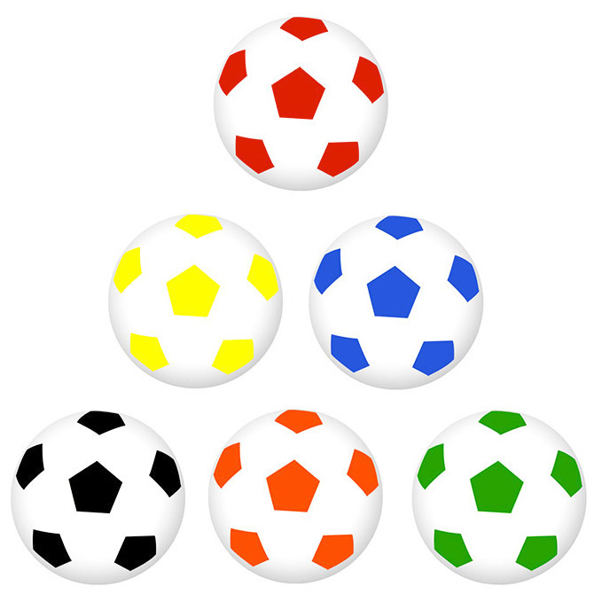 Plastic 32mm (1.25in) Soccer Ball Mix (100pcs)