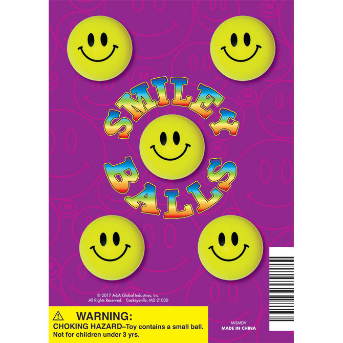 32mm 1.25in Smiley Balls Display Card