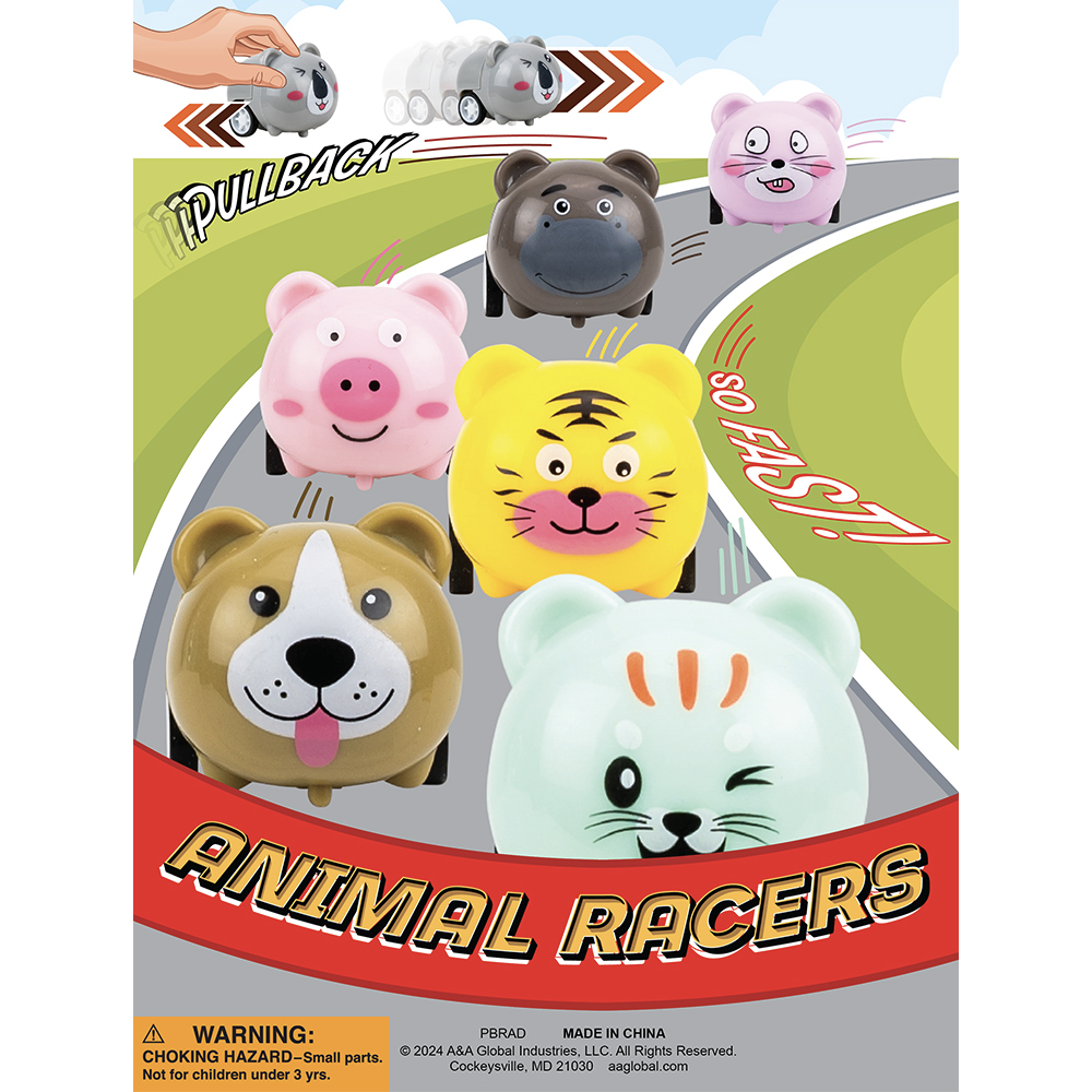 Pullback Animal Racers Display Card