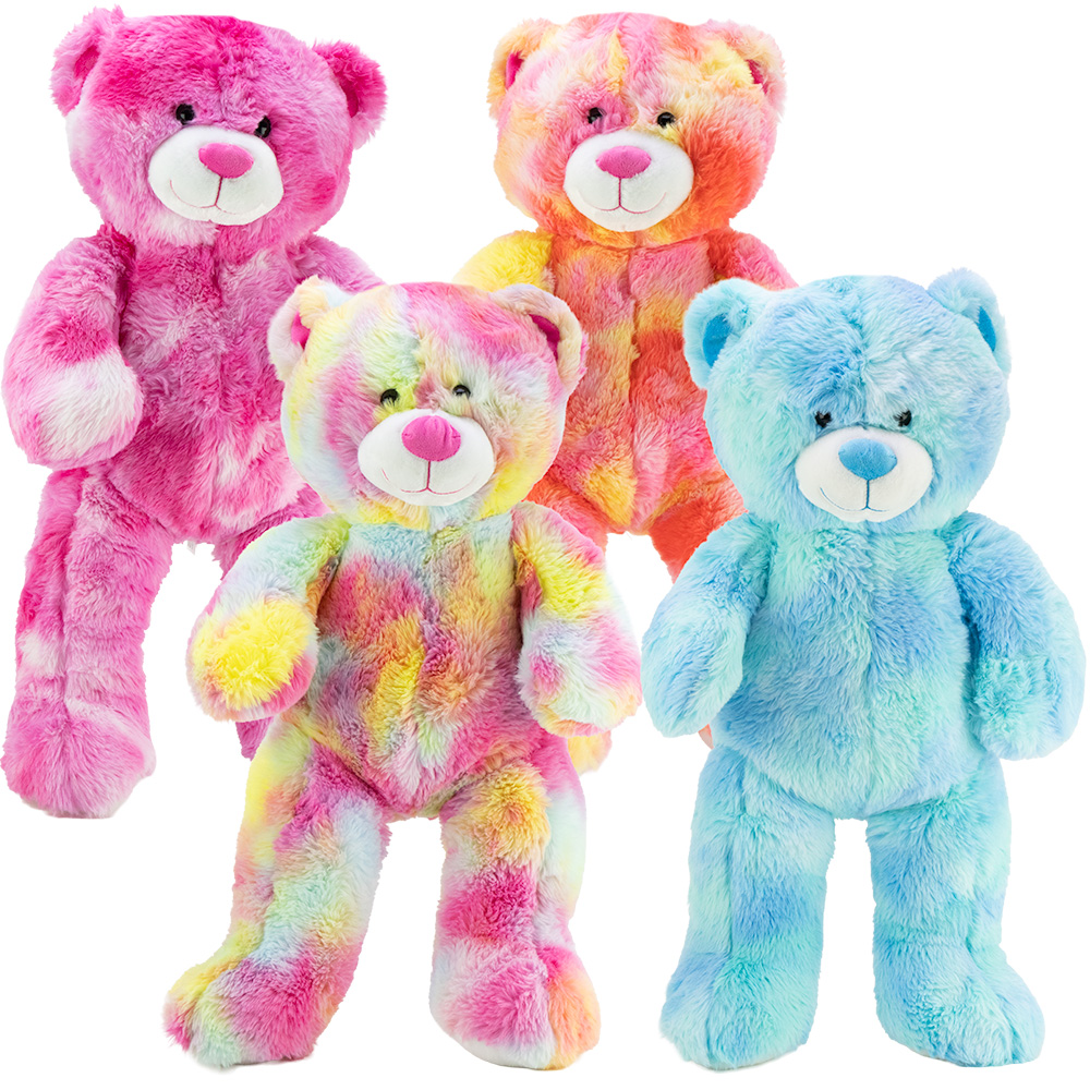 Colorful Bear Plush 26in Asst
