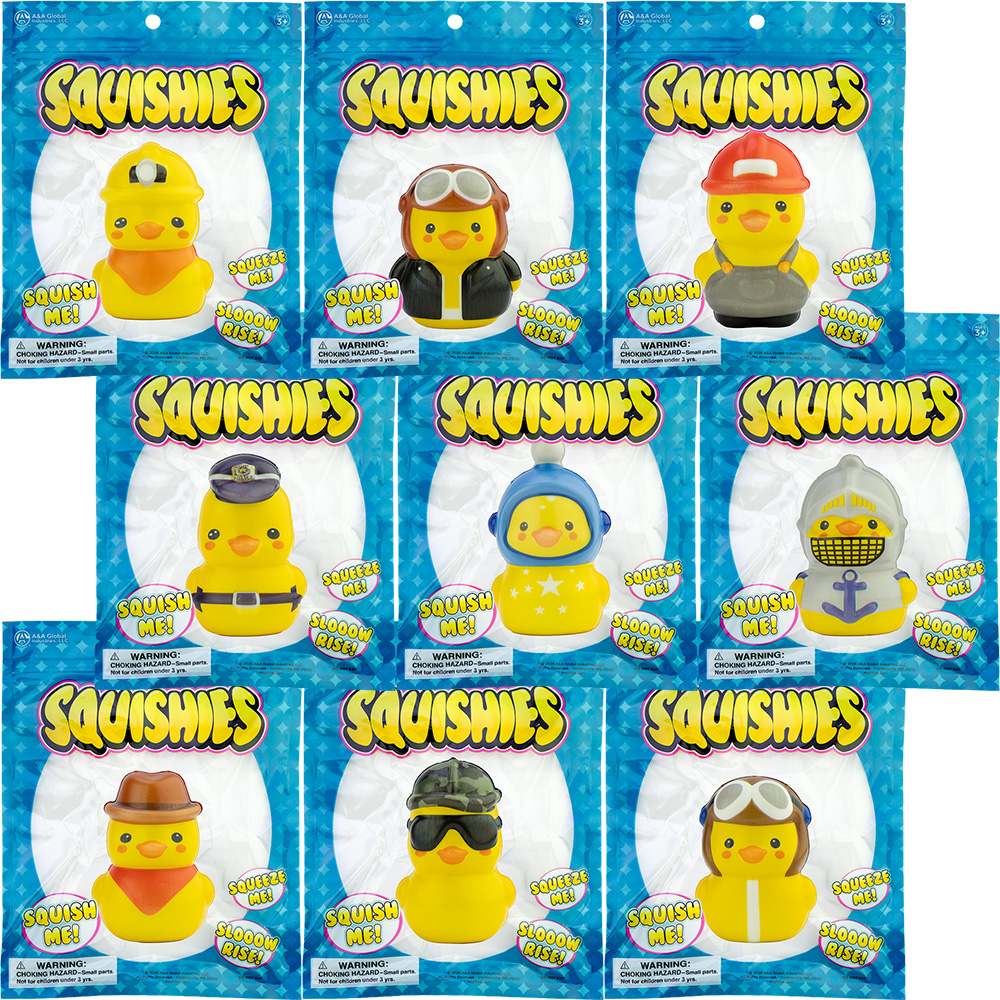 Squishy Bagged Duck 3in Asst (12pcs)