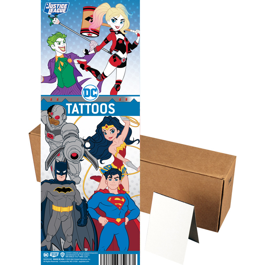 DC Comics™ Character Tattoos in Folders (300pcs)