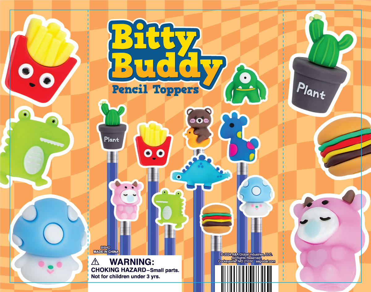 Bitty Buddy Pencil Toppers Display Card
