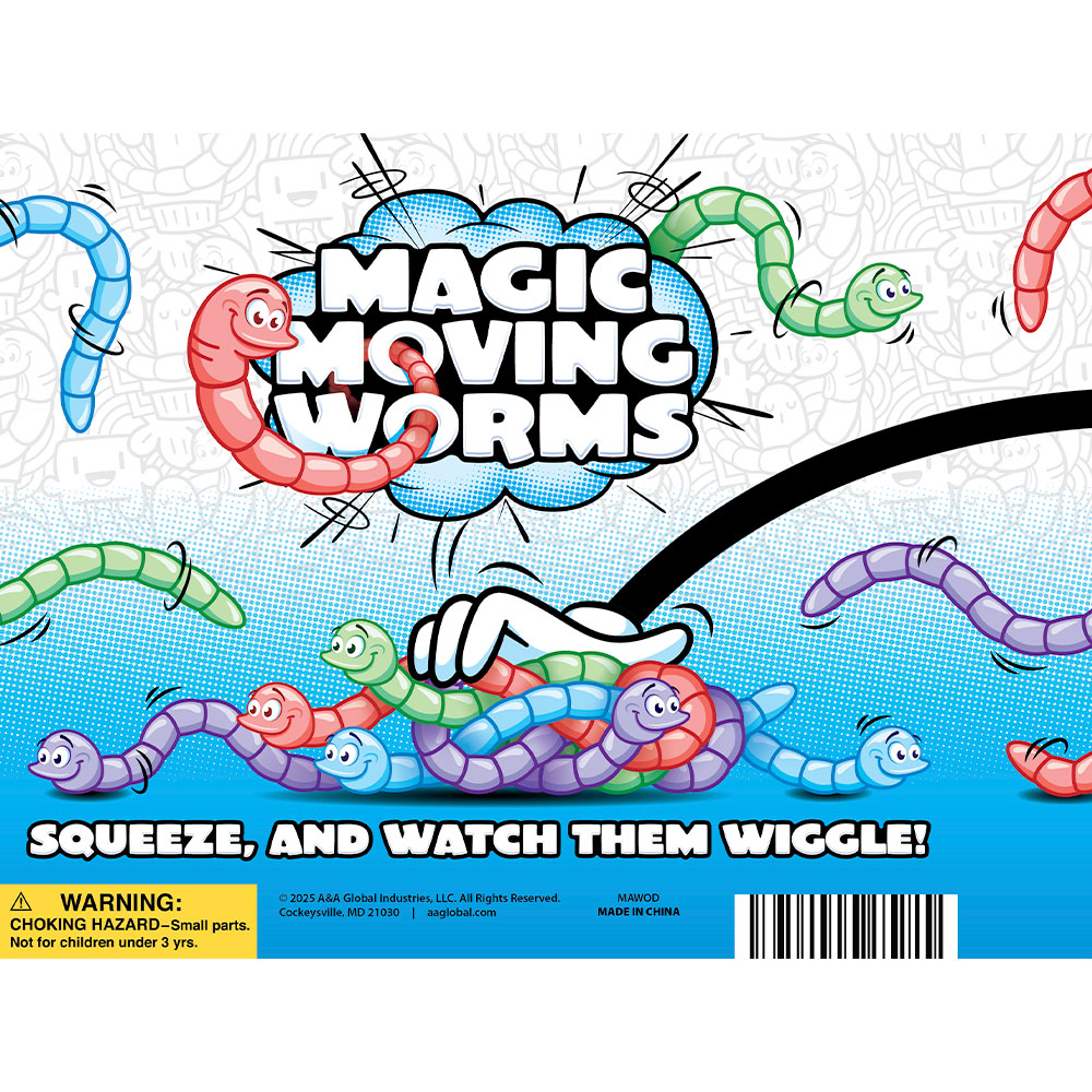 Magic Moving Worms Display Card