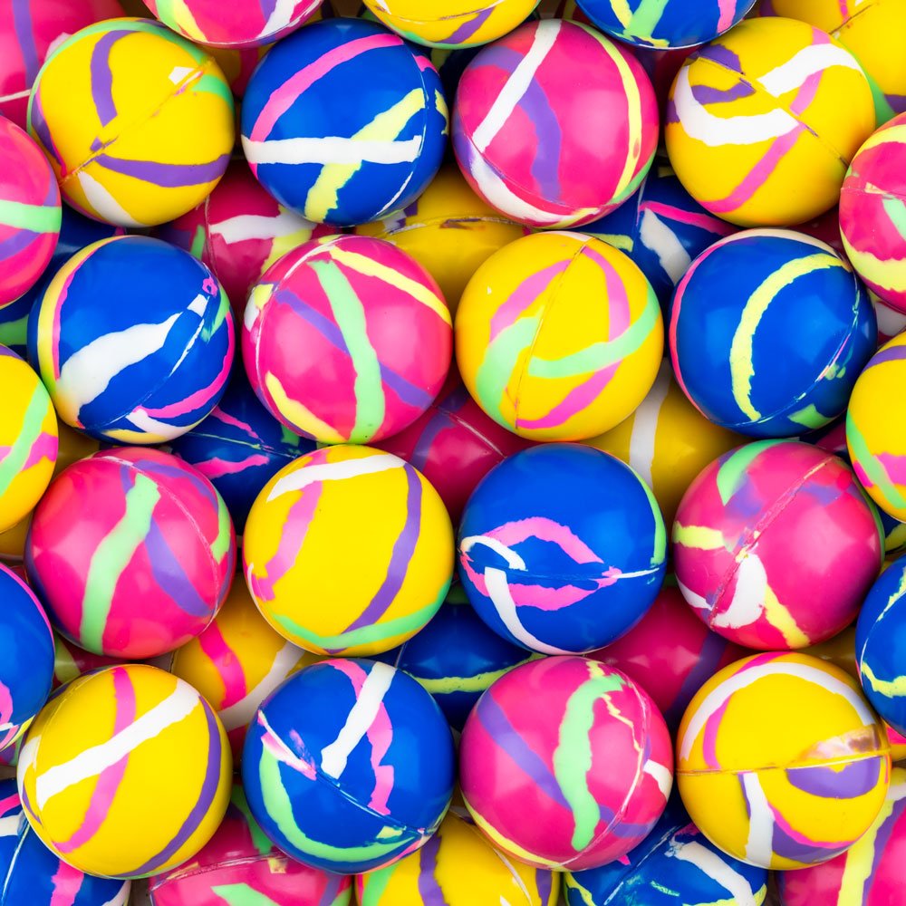 45mm (1.75in) Color Stripe Ball Hi-Bounce Balls (50 pcs)