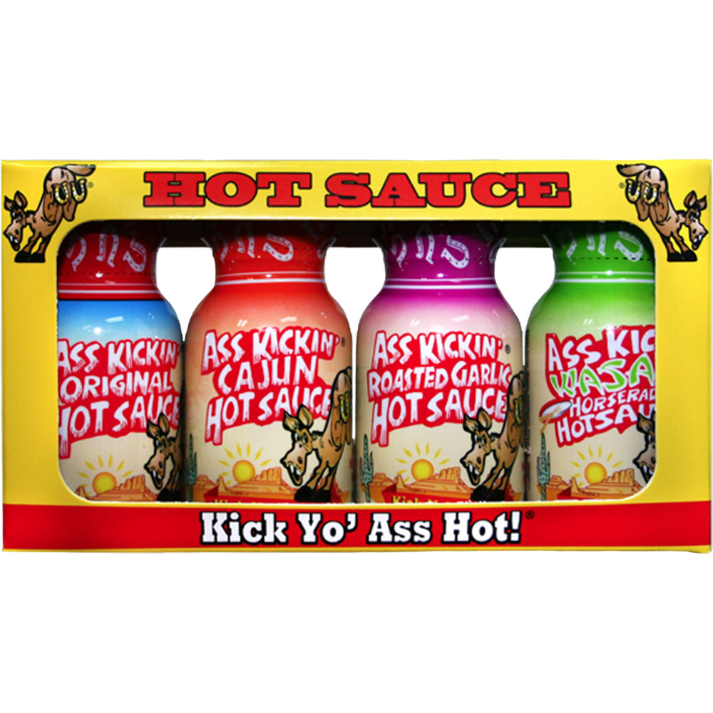 Ass Kickin® Mini Bottle Hot Sauce 4pk