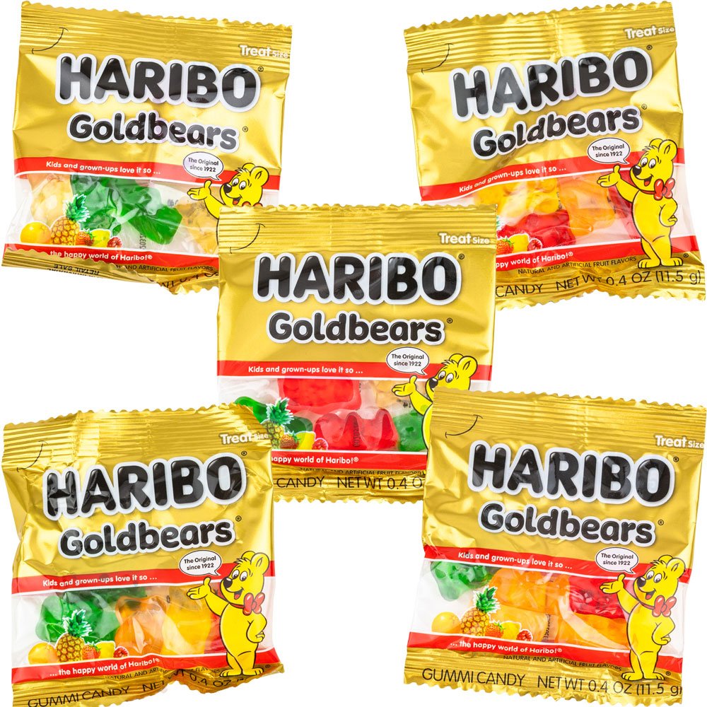 Haribo Gold Bear Gummy Bears in 2in Capsule $.35avg (216pcs)