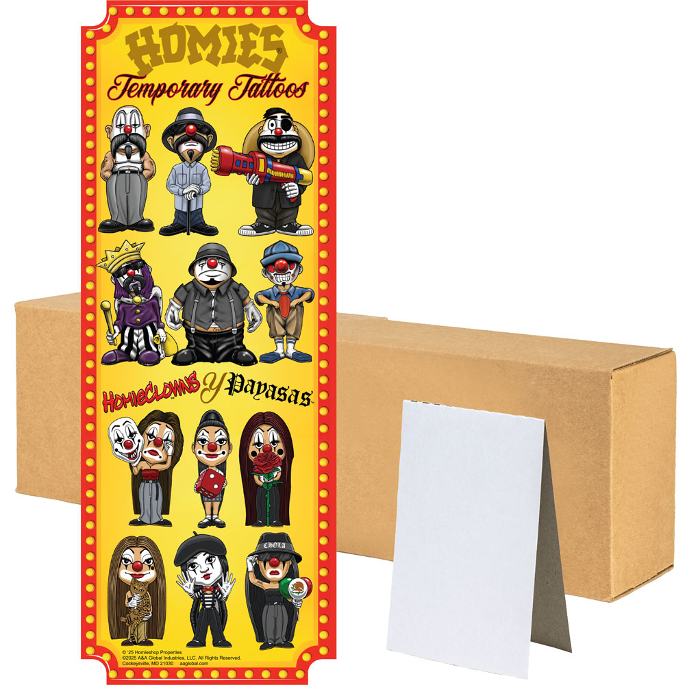 Homies® Clown Tattoos in Folders (300pcs)