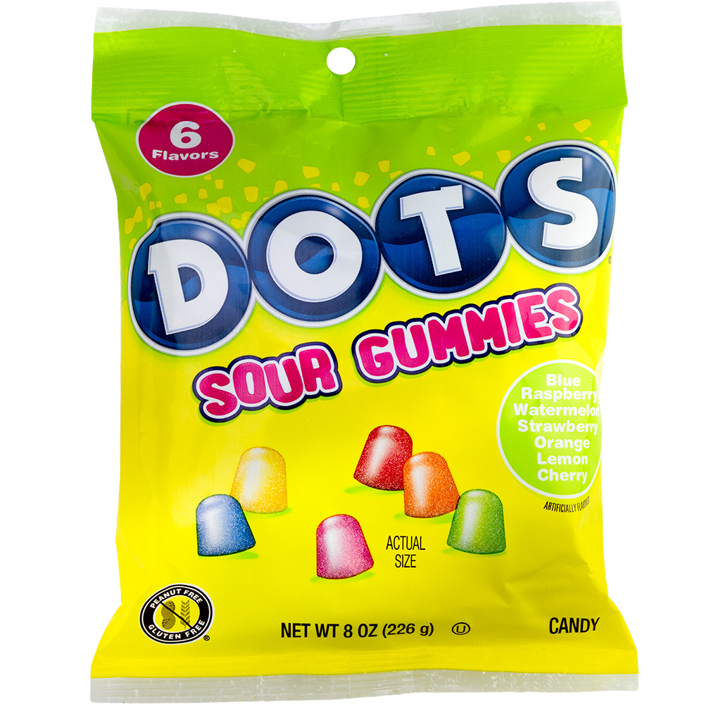 Dots® Sour Gummies Peg Bags (8ct)