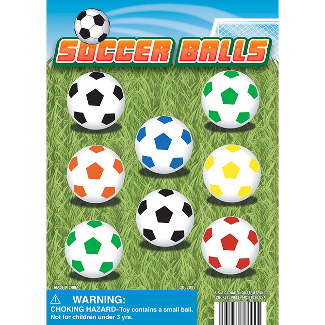 32mm 1.25in Soccer Balls Display Card