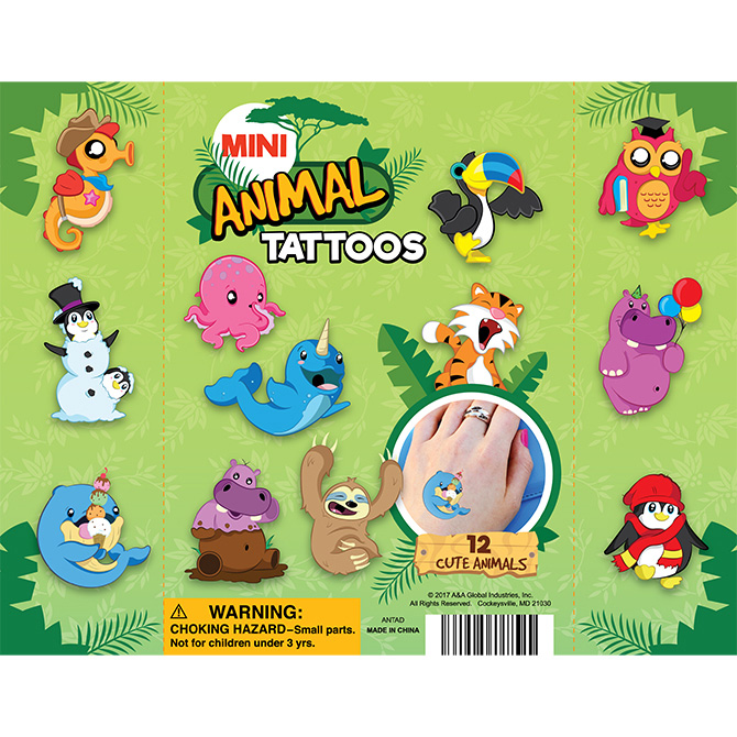 Animal Tattoos Display Card