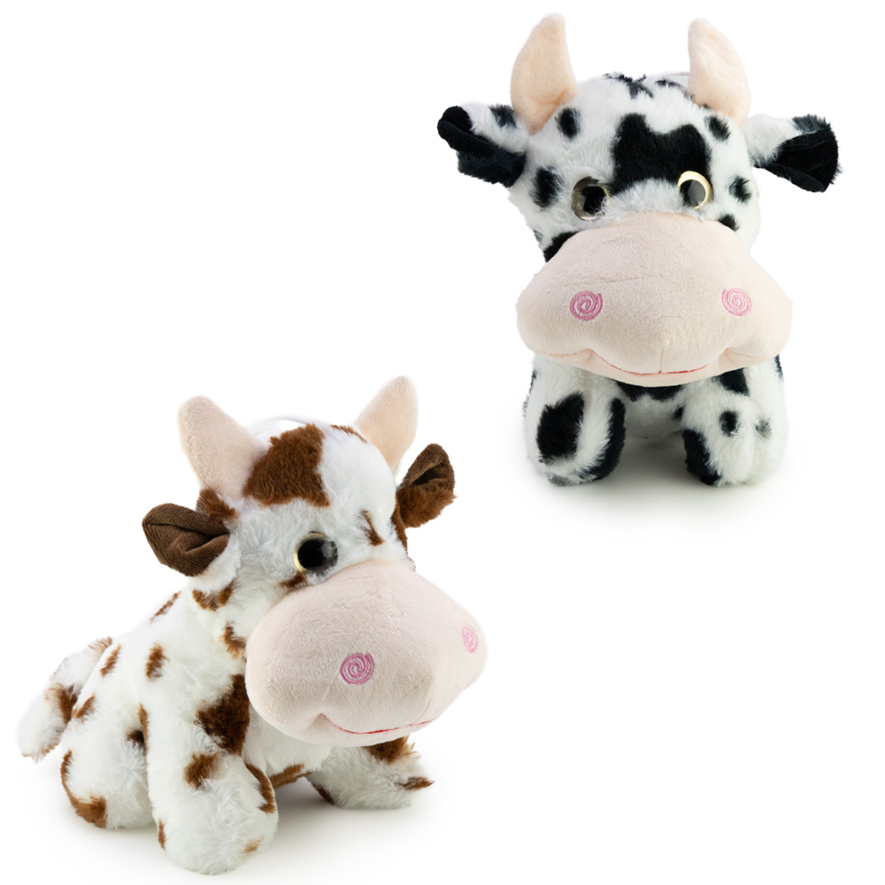 Sitting Cow Plush 10in Asst