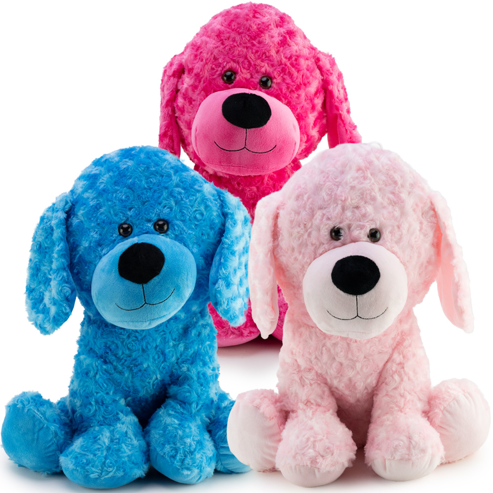 Sitting Dog Plush 24in Asst
