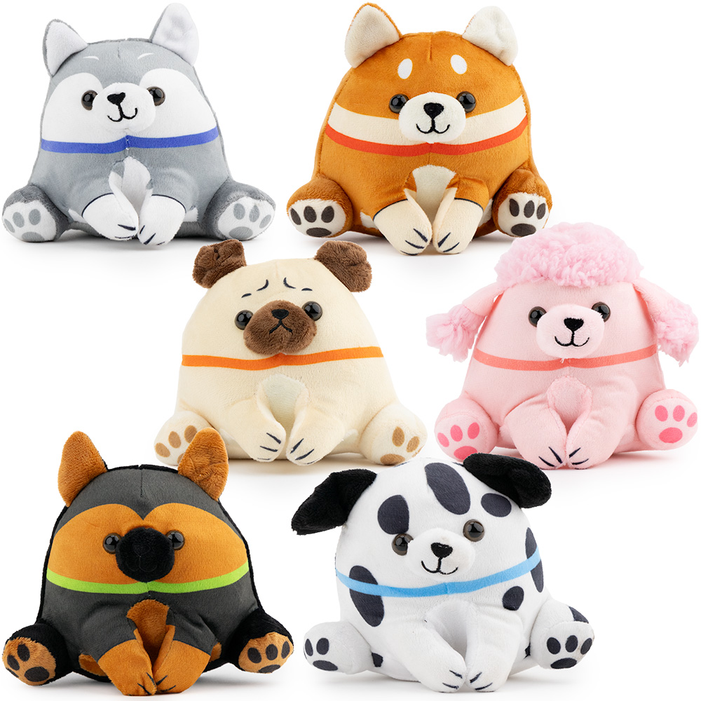 Sitting Triangle Dog Plush 5in Asst